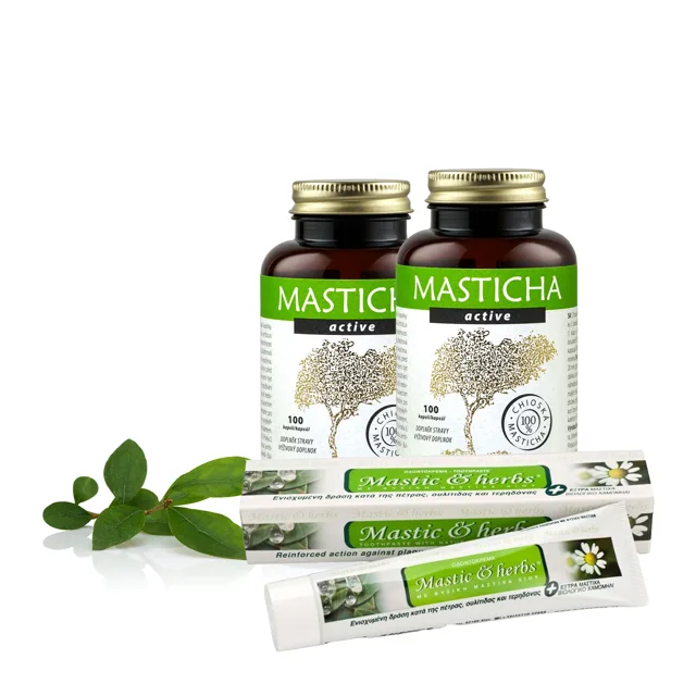 APOTHECARY 2x Masticha Active + zubní pasta 200 kapslí