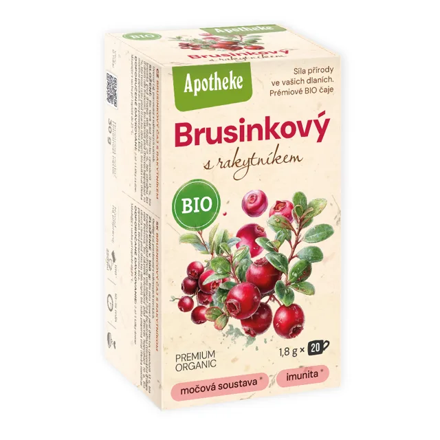 Apotheke BIO Brusinkový s rakytníkem porcovaný čaj 20x1,8 g