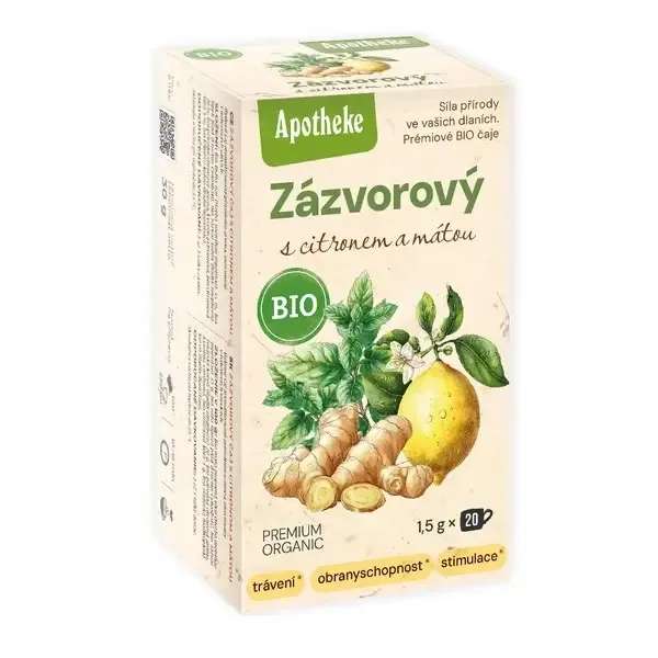 Apotheke BIO Zázvorový čaj s citronem a mátou 20×1,5 g