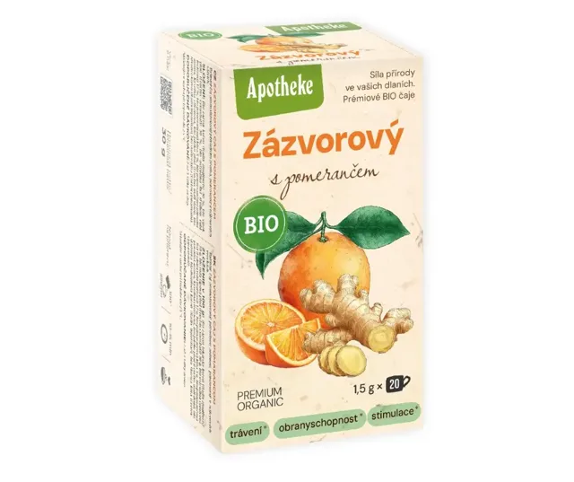 Apotheke BIO Zázvorový čaj s pomerančem 20x1.5g