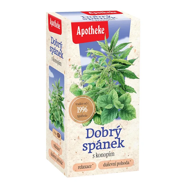 APOTHEKE Čaj dobrý spánek s konopím 20 sáčků