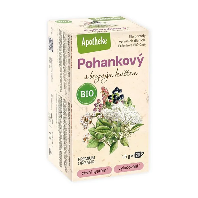 APOTHEKE Čaj pohankový s bezovým květem BIO 20 sáčků
