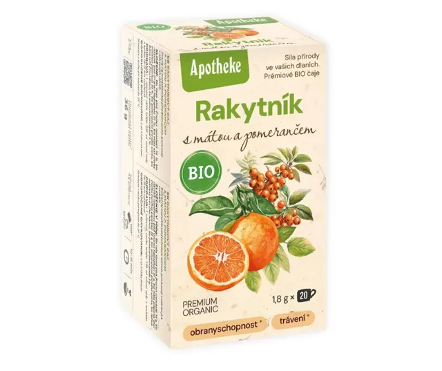 Apotheke Rakytník máta pomeranč čaj Bio 20 x 1,8 g