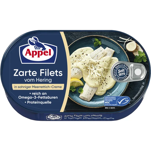 APPEL Filety ze sleďů ve smetanovo-křenové omáčce 200 g