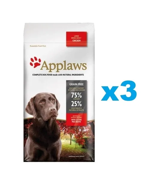 APPLAWS Adult Dog Large Breed Chicken 6kg (3x2 kg)