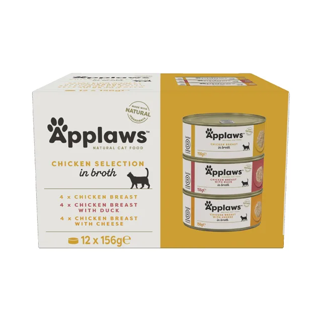 APPLAWS Applaws Cat Tin 12x156g Chicken Selection Broth Multipack