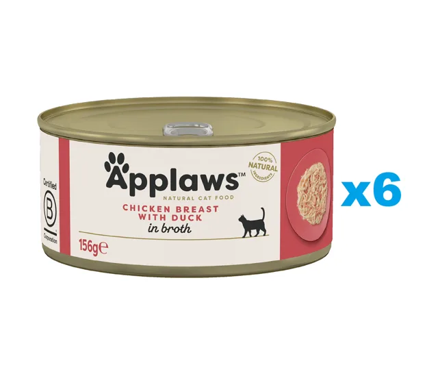 APPLAWS Cat Adult Chicken Breast with Duck in Broth 6x156g