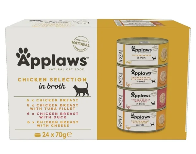 APPLAWS Cat Adult Chicken Selection Multipak in Broth 24x70g mix chutí s kuřecím masem v vývaru