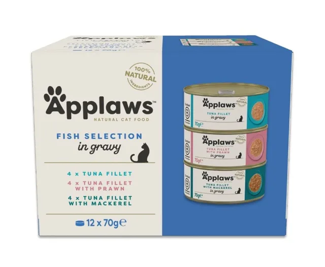 APPLAWS Cat Adult Fish Selection Multipak in Gravy 12x70 g mix chutí s rybou v omáčce