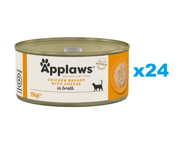 APPLAWS Cat Adult Kuřecí prsa a sýr ve vývaru 24x156 g