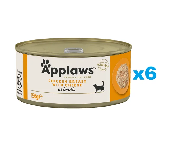 APPLAWS Cat Adult Kuřecí prsa a sýr ve vývaru 6x156 g
