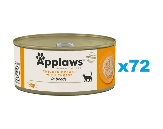 APPLAWS Cat Adult Kuřecí prsa a sýr ve vývaru 72x156 g