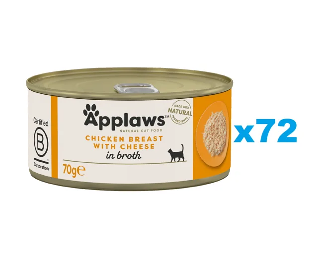 APPLAWS Cat Adult Kuřecí prsa a sýr ve vývaru 72x70 g