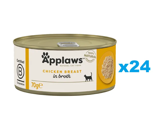 APPLAWS Cat Adult Kuřecí prsa ve vývaru 24x70 g