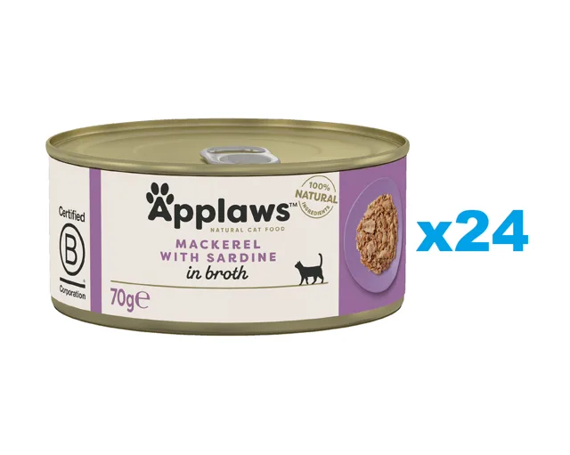 APPLAWS Cat Adult Makrela a sardinky ve vývaru 24x70 g