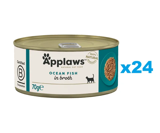 APPLAWS Cat Adult Ocean Fish in Broth 24x70 g