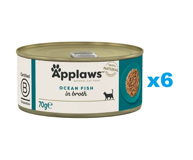 APPLAWS Cat Adult Ocean Fish in Broth 6x70 g
