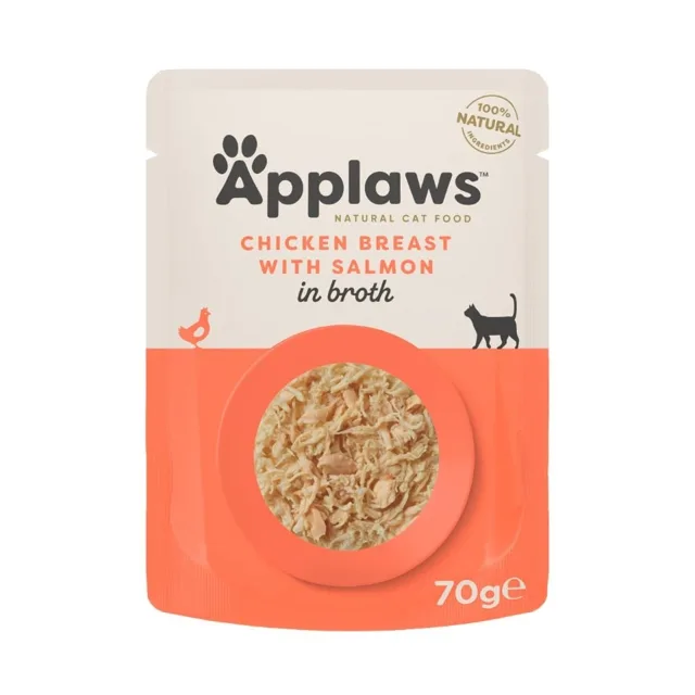 APPLAWS Cat Adult Pouch Chicken with Salmon kuřecí prsa s lososem v vývaru 70 g
