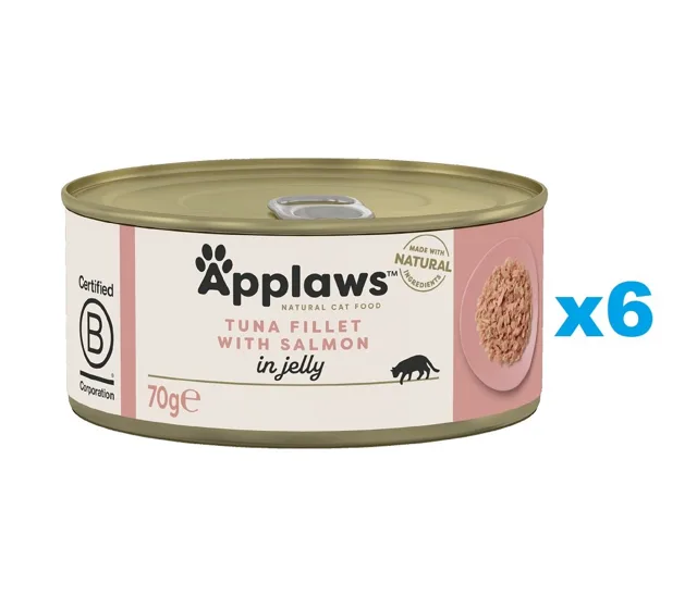 APPLAWS Cat Adult Tuna Jelly Tuňák a Losos v želé 6x70g