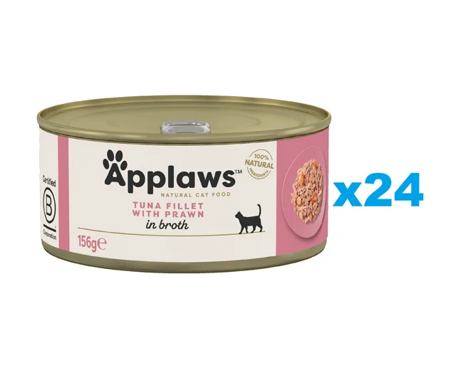 APPLAWS Cat Adult Tuňák a Krevety ve vývaru 24x156 g