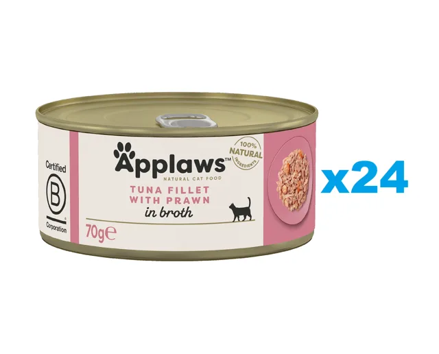 APPLAWS Cat Adult Tuňák a krevety ve vývaru 24x70g