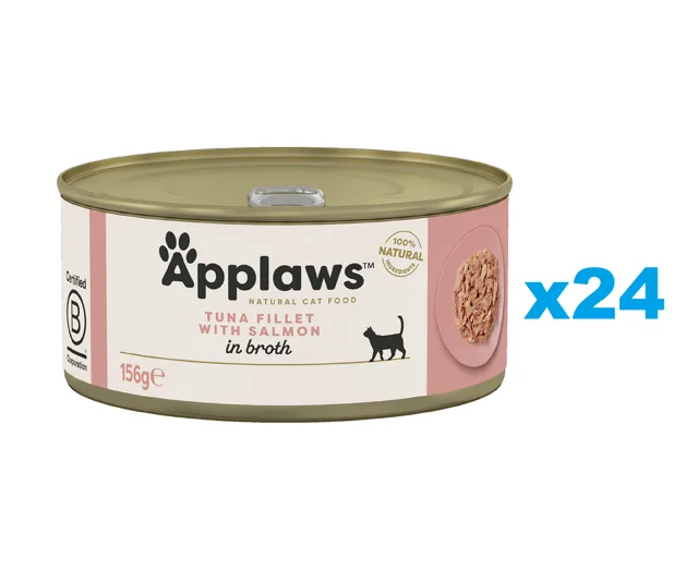 APPLAWS Cat Adult Tuňák a Losos ve vývaru 24x156 g