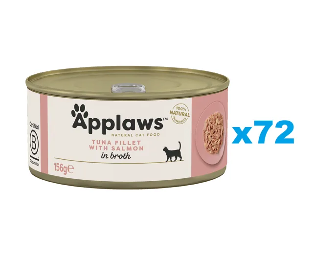 APPLAWS Cat Adult Tuňák a Losos ve vývaru 72x156 g