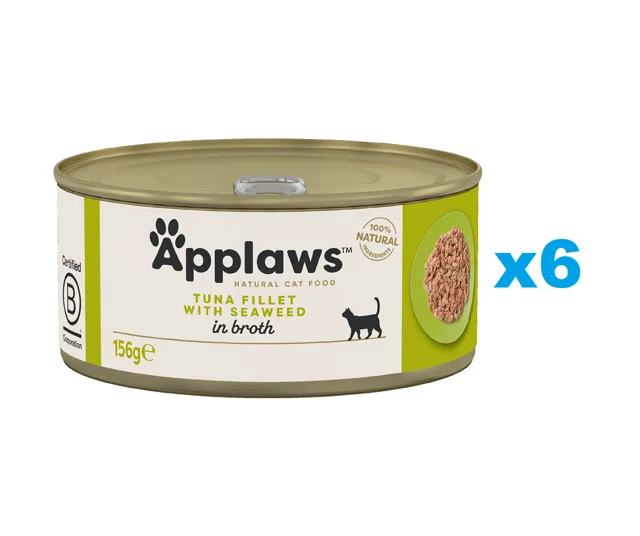 APPLAWS Cat Adult Tuňák a mořské řasy ve vývaru  6x156 g