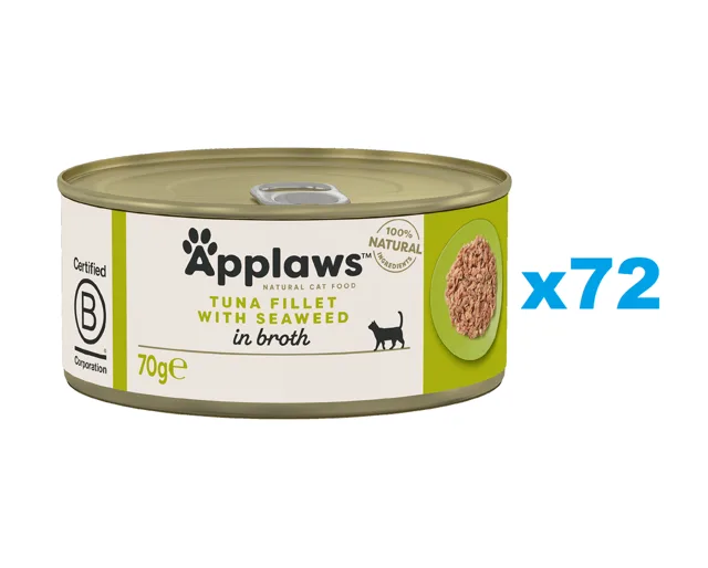 APPLAWS Cat Adult Tuňák s řasami ve vývaru 72x70 g