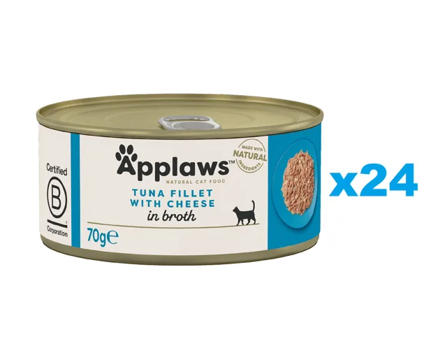 APPLAWS Cat Adult Tuňák se sýrem ve vývaru 24x70 g