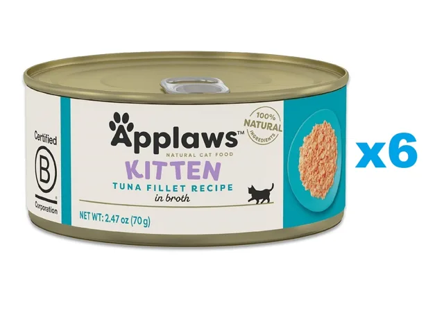 APPLAWS Cat Kitten Tuňák ve vývaru 6x70 g