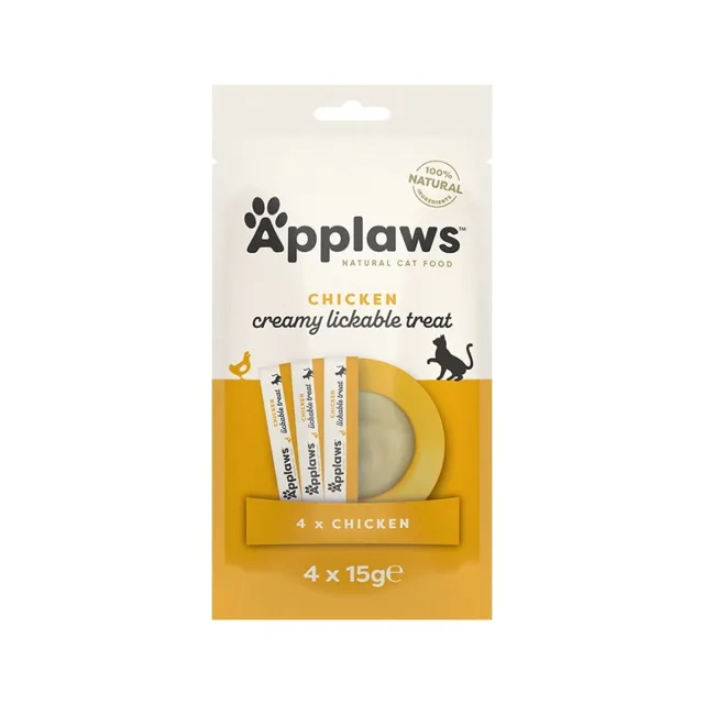 APPLAWS Cat Multipak 4x15g krémových pamlsků na olizování s příchutí kuřete