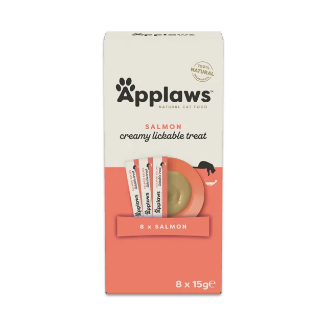 APPLAWS Cat Multipak pamlsků s příchutí lososa k olizování pro kočky 32x15g