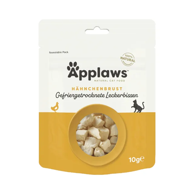 Applaws Cat Natural mrazem sušené pamlsky z kuřecích prsou - výhodné balení: 3 x 10 g