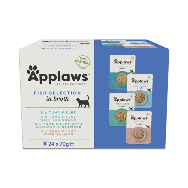 Applaws Cat Natural rybí výběr ve vývaru 24 x 70 g - 4 varianty