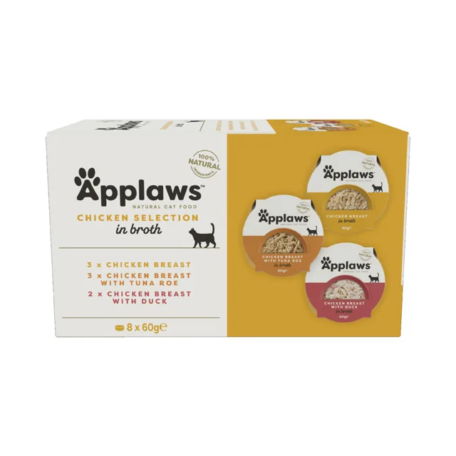 Applaws Cat Pot Selection balení k vyzkoušení 8 x 60 g - rybí výběr