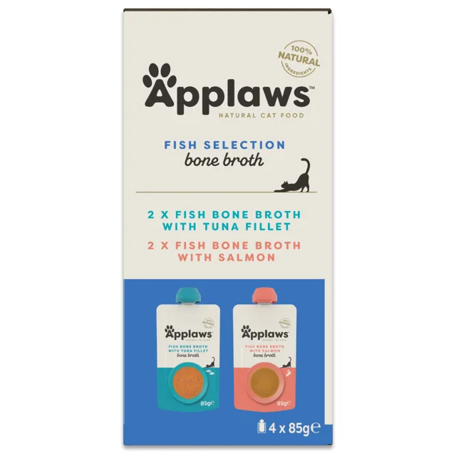 Applaws Cat rybí výběr ve vývaru 4 x 85 g - rybí výběr (2 druhy)