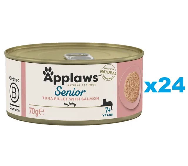 APPLAWS Cat Senior Jelly Tuňák a Losos v želé 24x70g