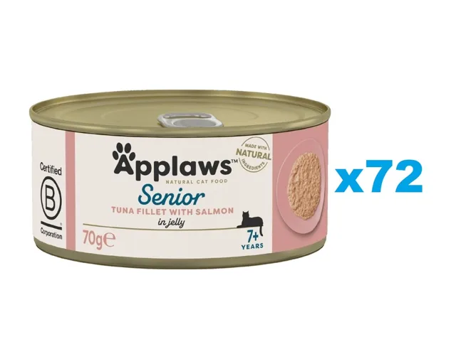 APPLAWS Cat Senior Jelly Tuňák a Losos v želé 72x70g