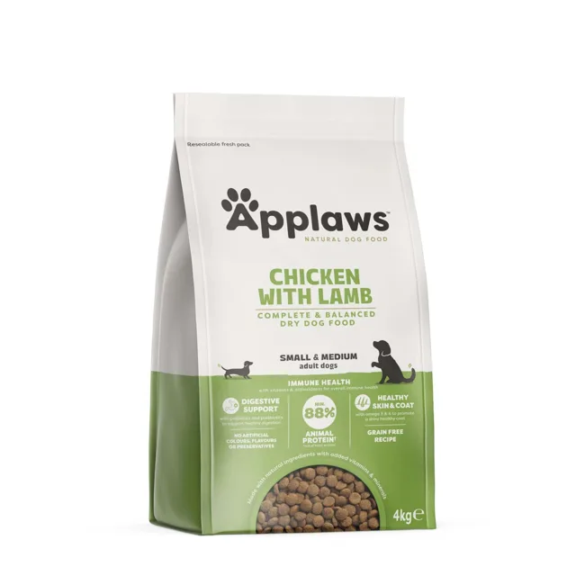 Applaws Dog Adult Small & Medium Breed Chicken & Lamb - výhodné balení: 2 x 4 kg