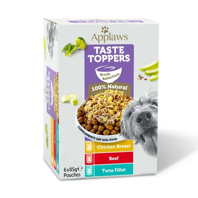 APPLAWS Dog Taste Toppers Broth Selection Multipak 6x85 g mix chutí sáčky v vývaru