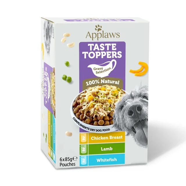 APPLAWS Dog Taste Toppers Gravy Selection Miltipak 6x85 g mix příchutí v sáčku v omáčce