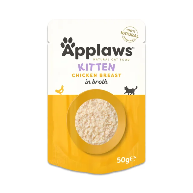 APPLAWS Kitten Kuřecí prsa ve vývaru 50g krmivo pro koťata s kuřecím masem ve vývaru