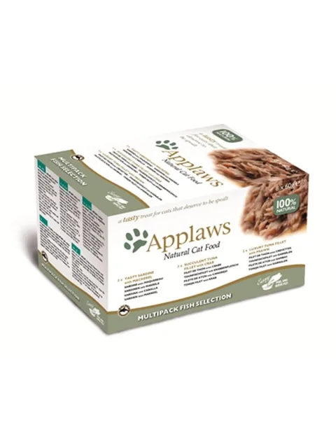 APPLAWS Miska pro kočky  60 g x 8 Multipack Rybí výběr
