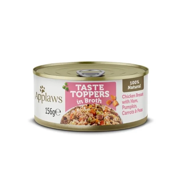 APPLAWS Taste Toppers Kuřecí prsa, šunka a dýně ve vývaru 156 g