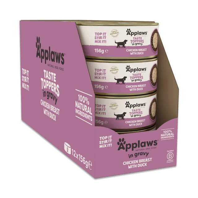 Applaws Taste Toppers Natural v omáčce 12 x 156 g - Kuře a kachna