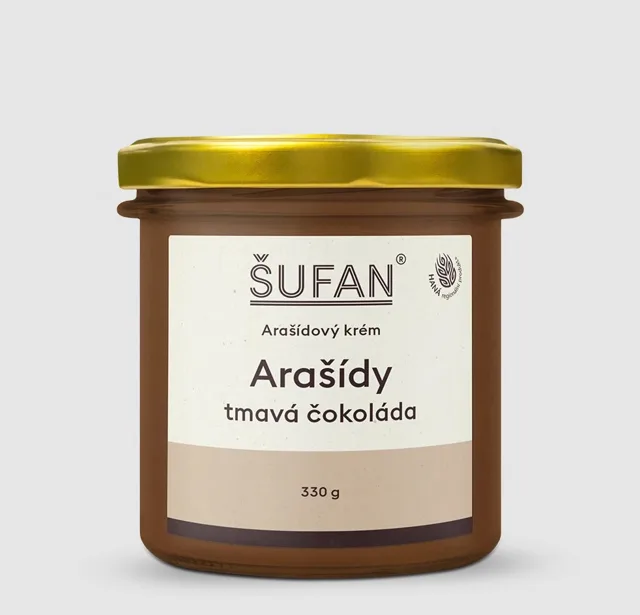 Arašídový krém s tmavou čokoládou, 330 g