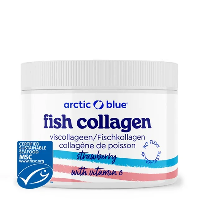 Arctic Blue Fish Collagen + Vitamin C, Rybí kolagen, jahoda, 150 g