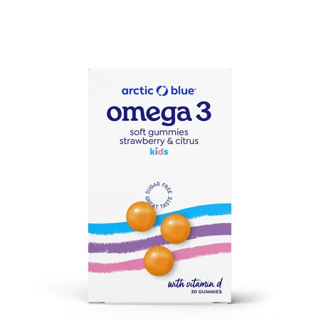 Arctic Blue Kids Omega 3 Gummies, 250 mg DHA, 70 mg EPA, Vitamin D 200 IU, 30 želé bonbónů