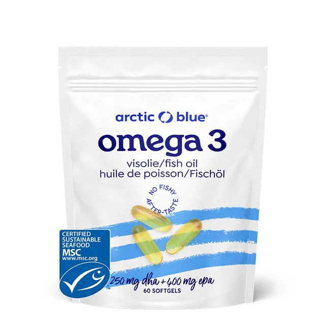 Arctic Blue Omega 3, 250 mg DHA, 400 mg EPA, 60 kapslí